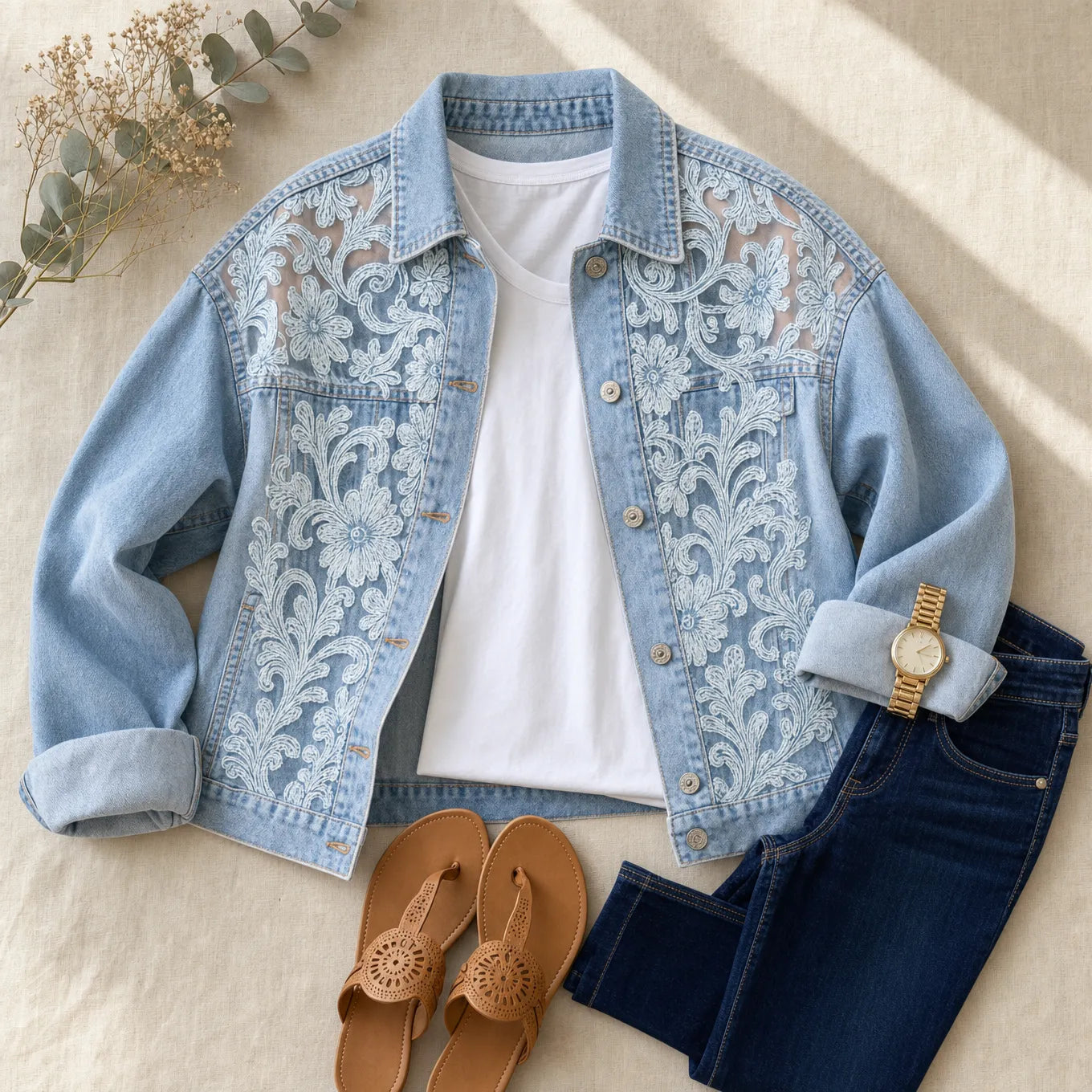 Florenza – Floral Lace-look Patchwork Jacket for Women