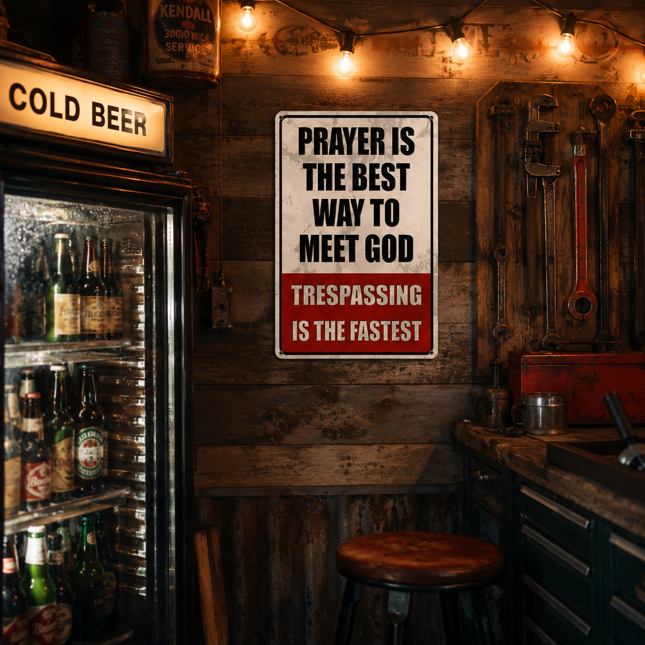 HolyGate – Funny Metal Warning Sign for Fence, Gate, Garage