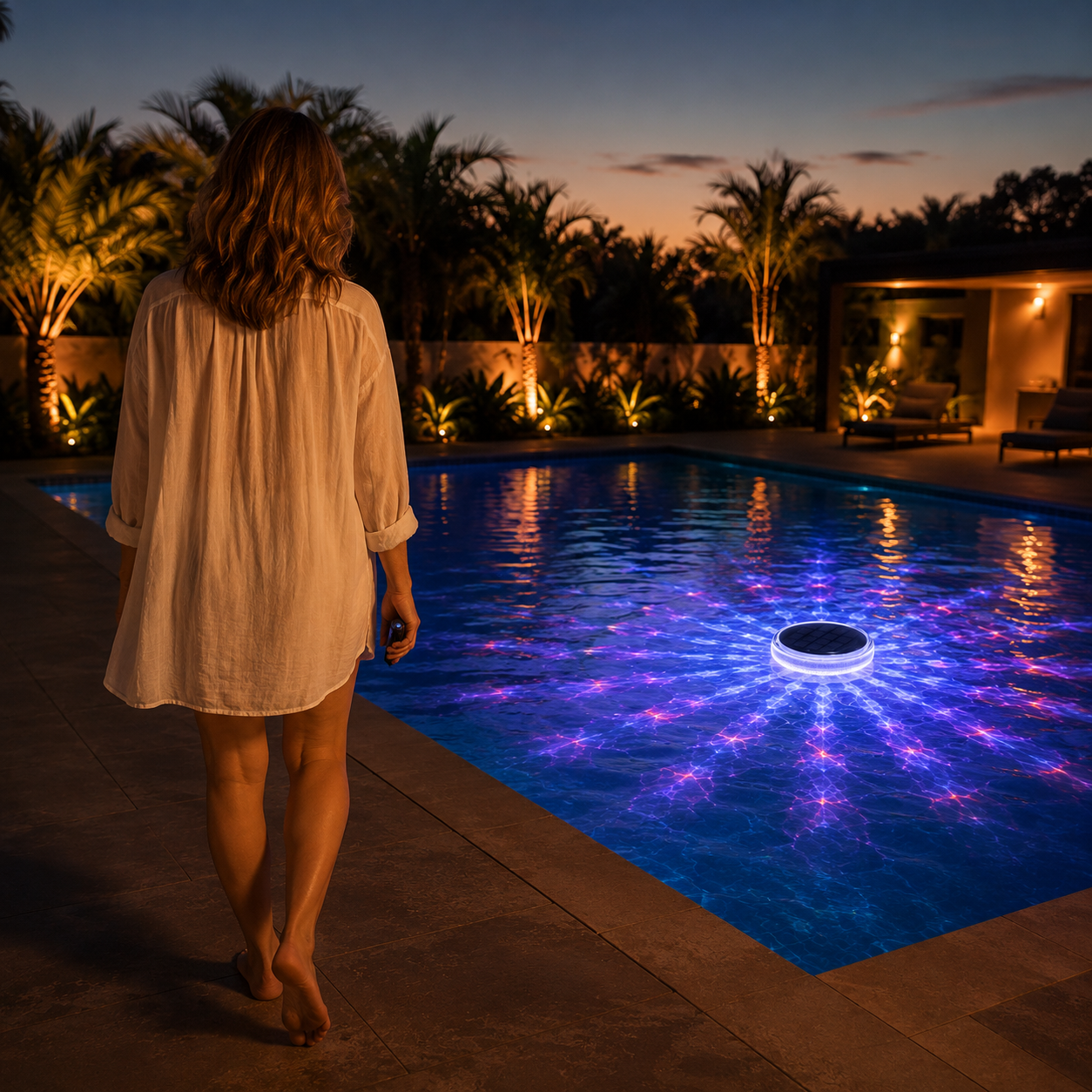 Lunara – Solar Floating Pool Light with Remote and Color Modes
