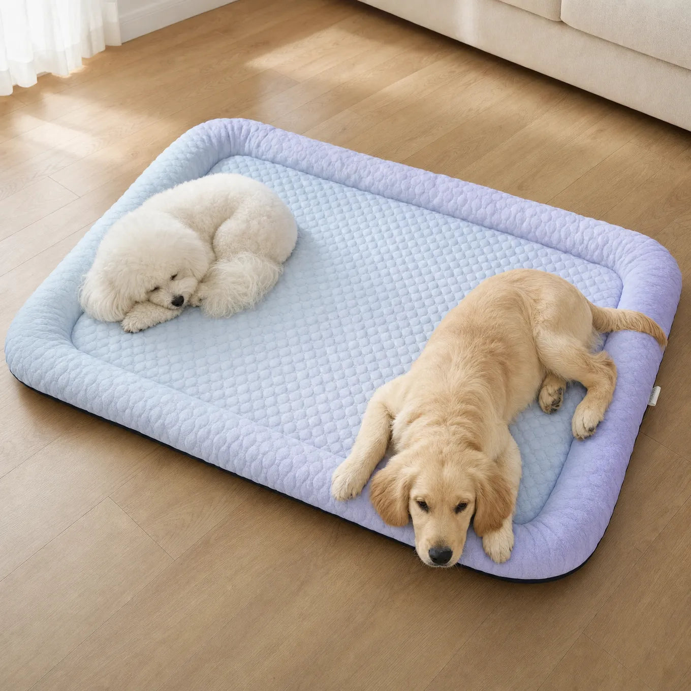 Coolaby – Ice Silk-look Pet Cooling Mat for Dogs and Cats, Padded Non-Slip Summer Bed