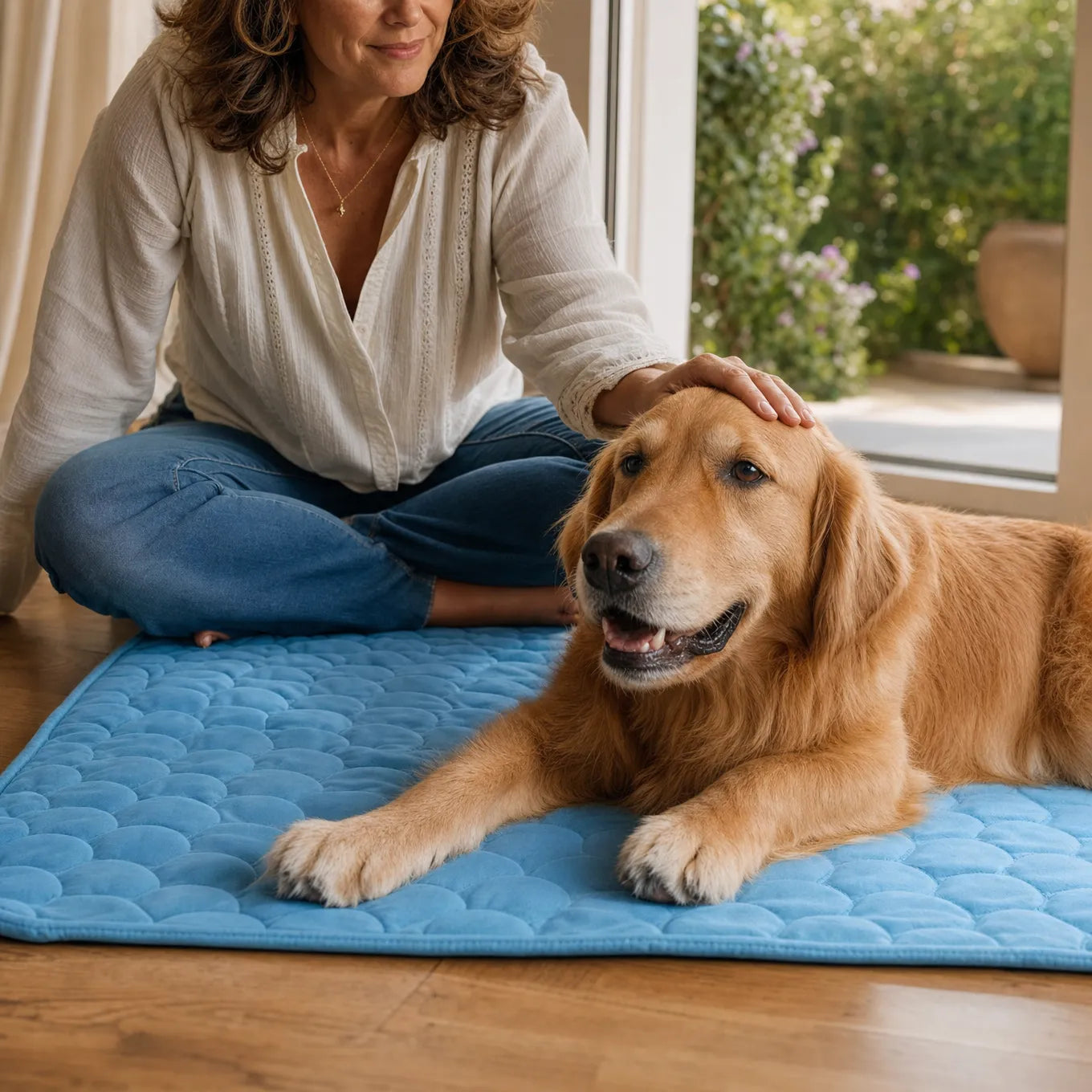 Coolo – Self-Cooling Pet Mat, Ice Silk-like Dog Cooling Pad, No-Freezer Cooling Mat for Dogs