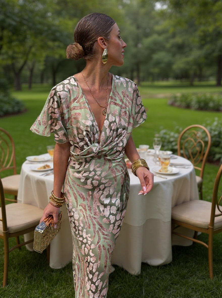Oriana™ | Twist Front Maxi Dress