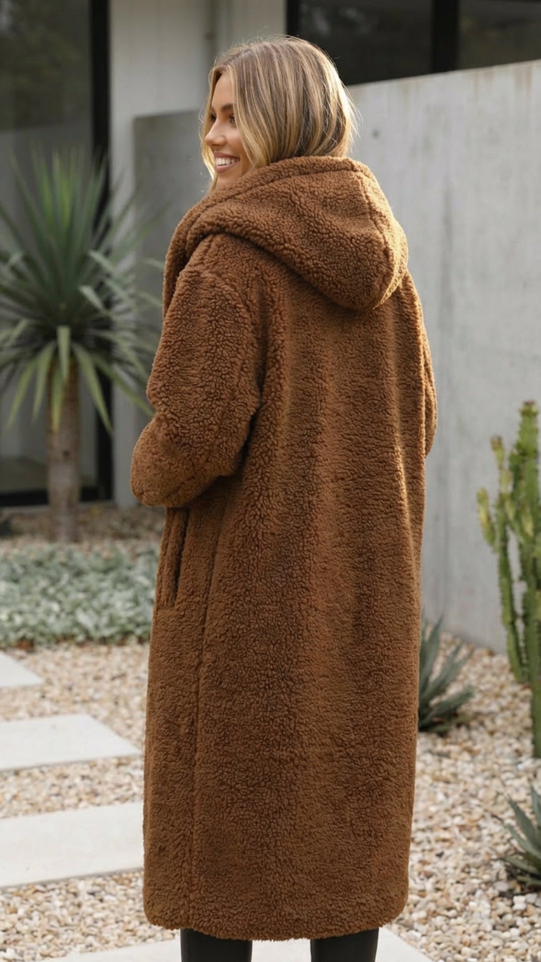 Women’s Long Faux Fur Teddy Coat