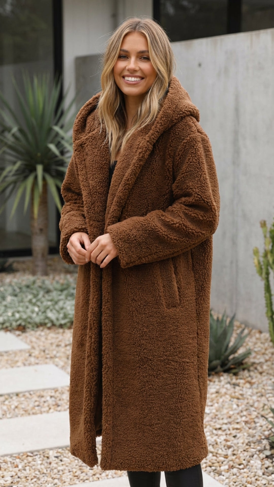 Women’s Long Faux Fur Teddy Coat