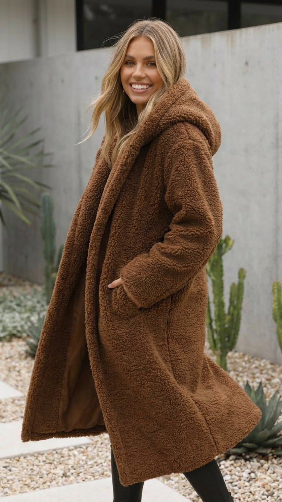 Women’s Long Faux Fur Teddy Coat