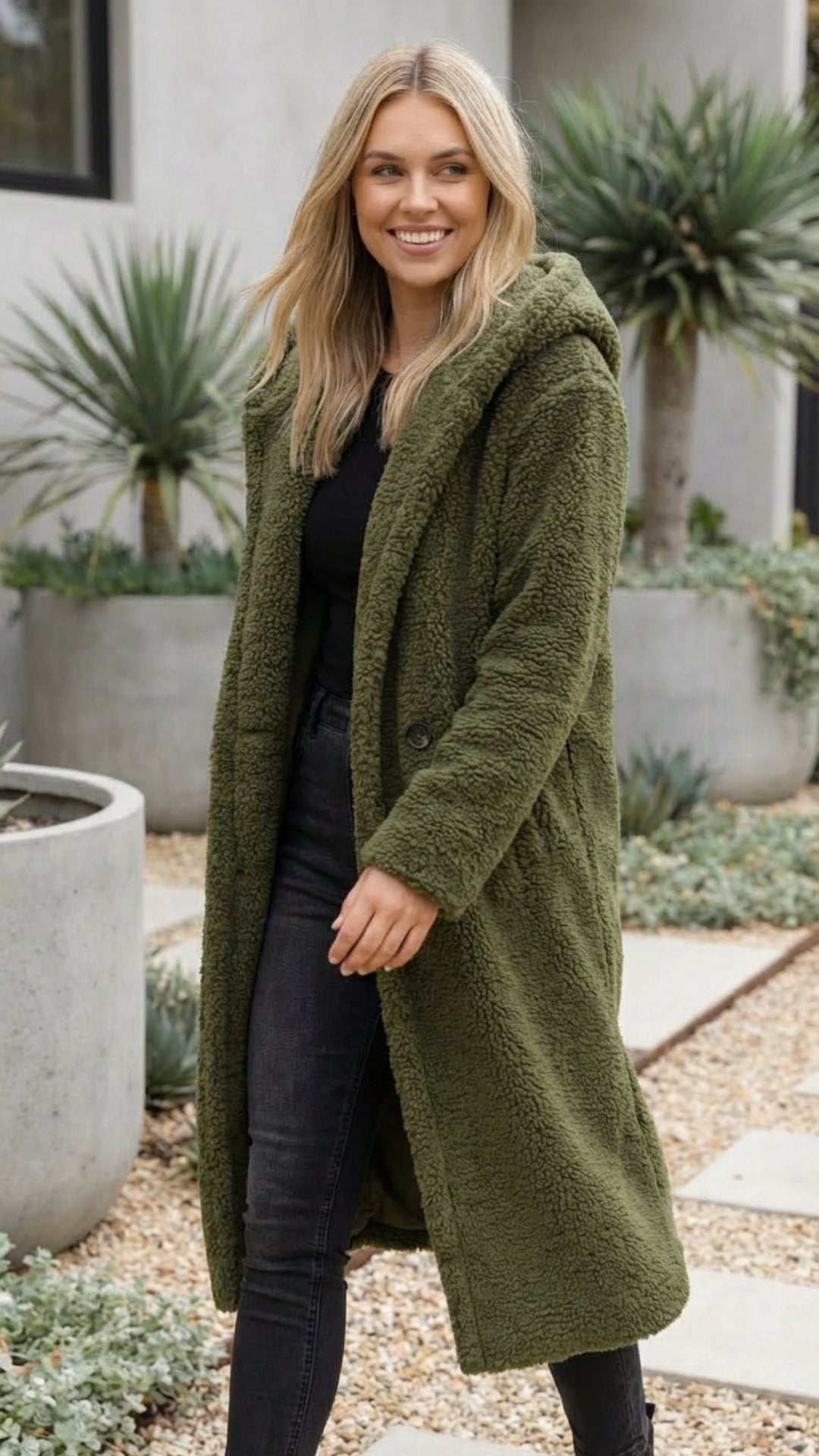 Women’s Long Faux Fur Teddy Coat