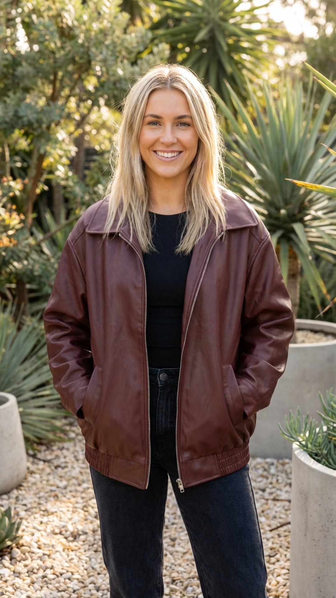 Women’s Oversized Zip Up Bomber Jacket