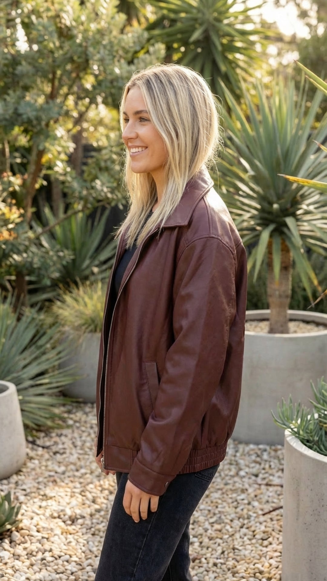 Women’s Oversized Zip Up Bomber Jacket