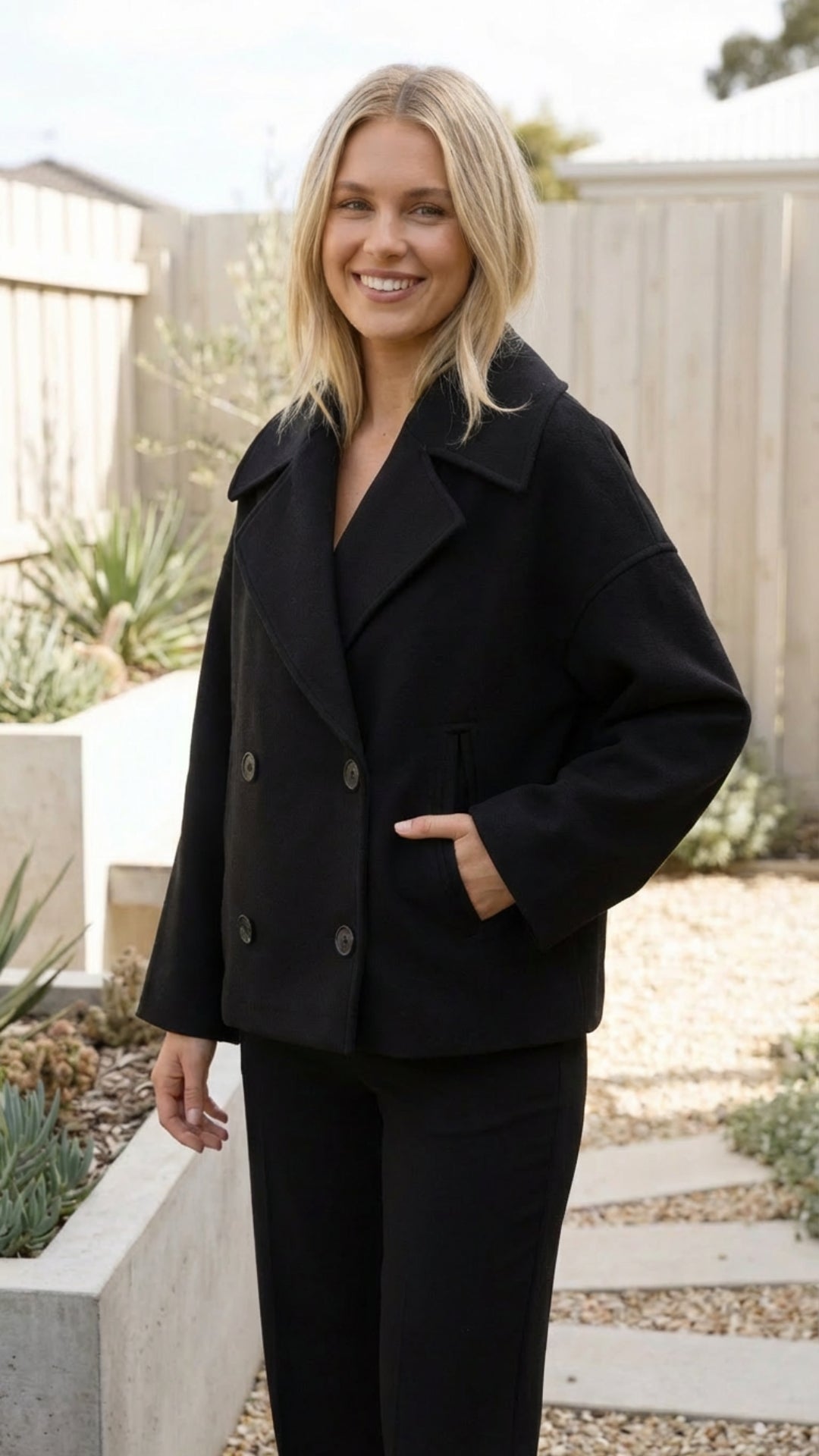 Women's Autumn Double-Breasted Cropped Jacket