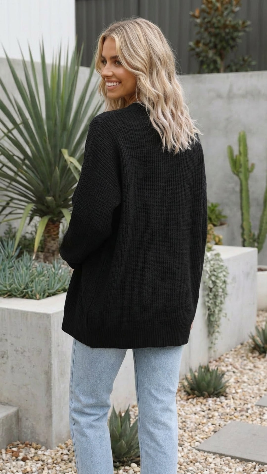 Women's Long Button Up Knit Cardigan