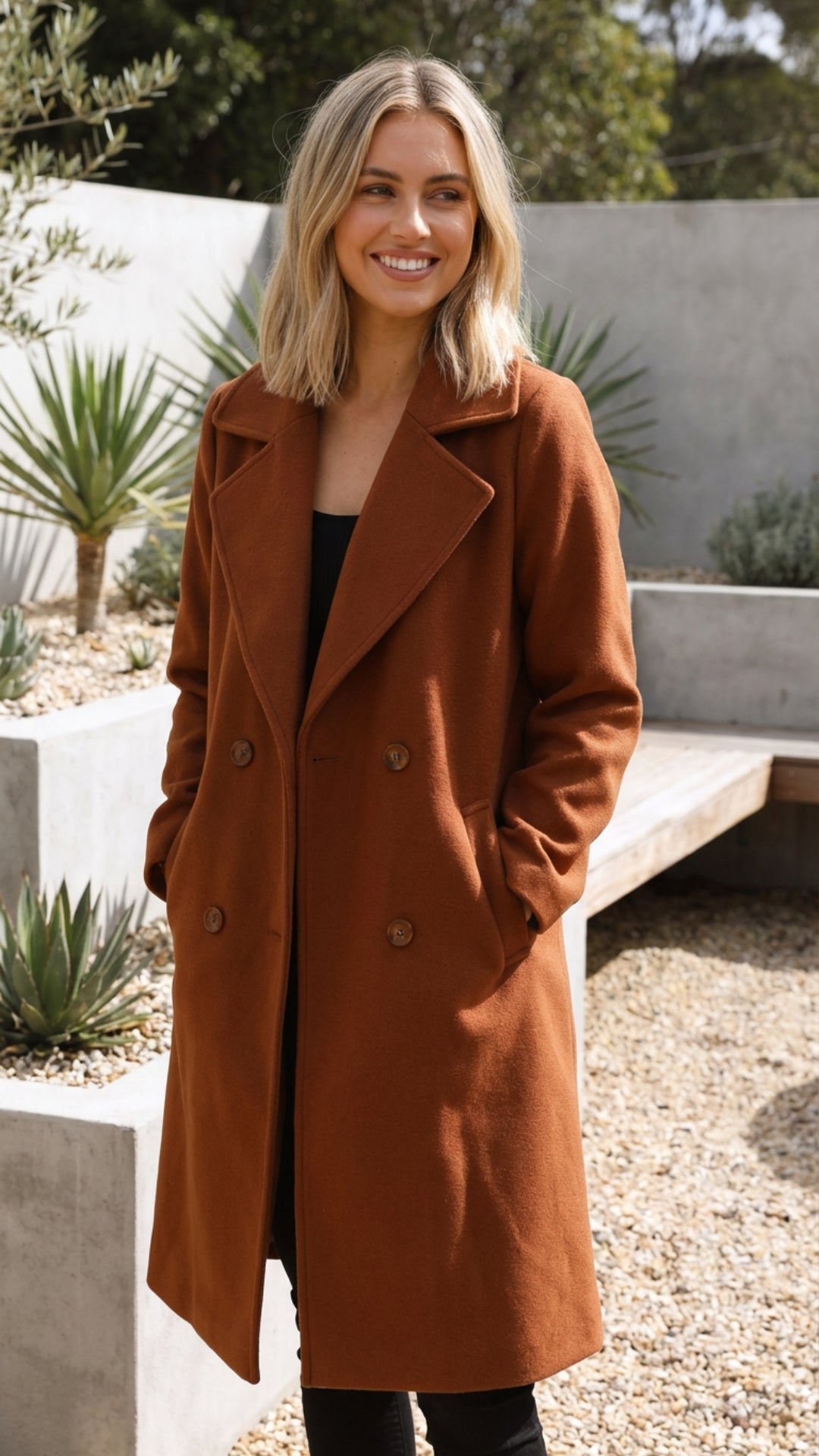 Women's Double Breasted Long Coat