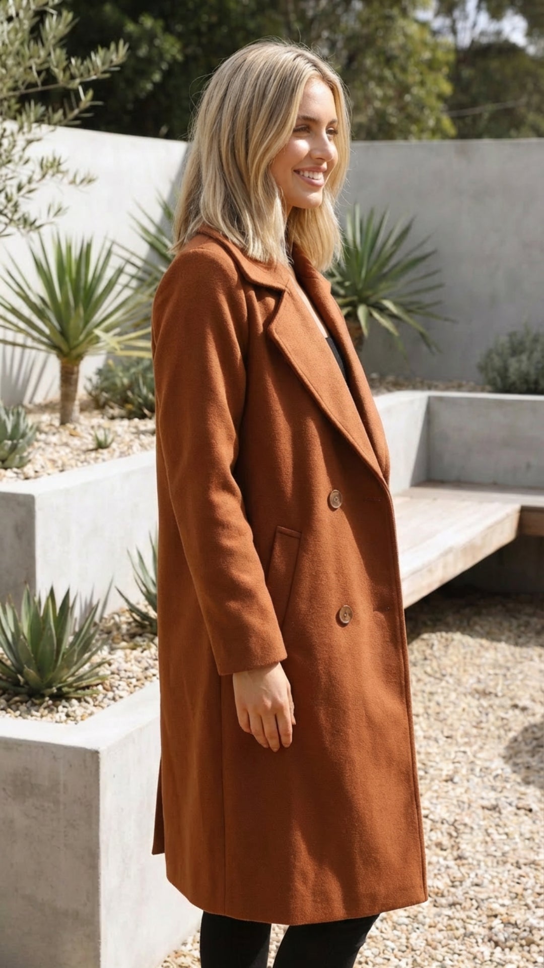 Women's Double Breasted Long Coat