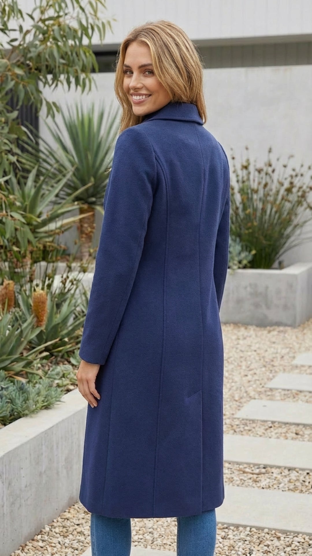 Women's Long Single Breasted Trench Coat