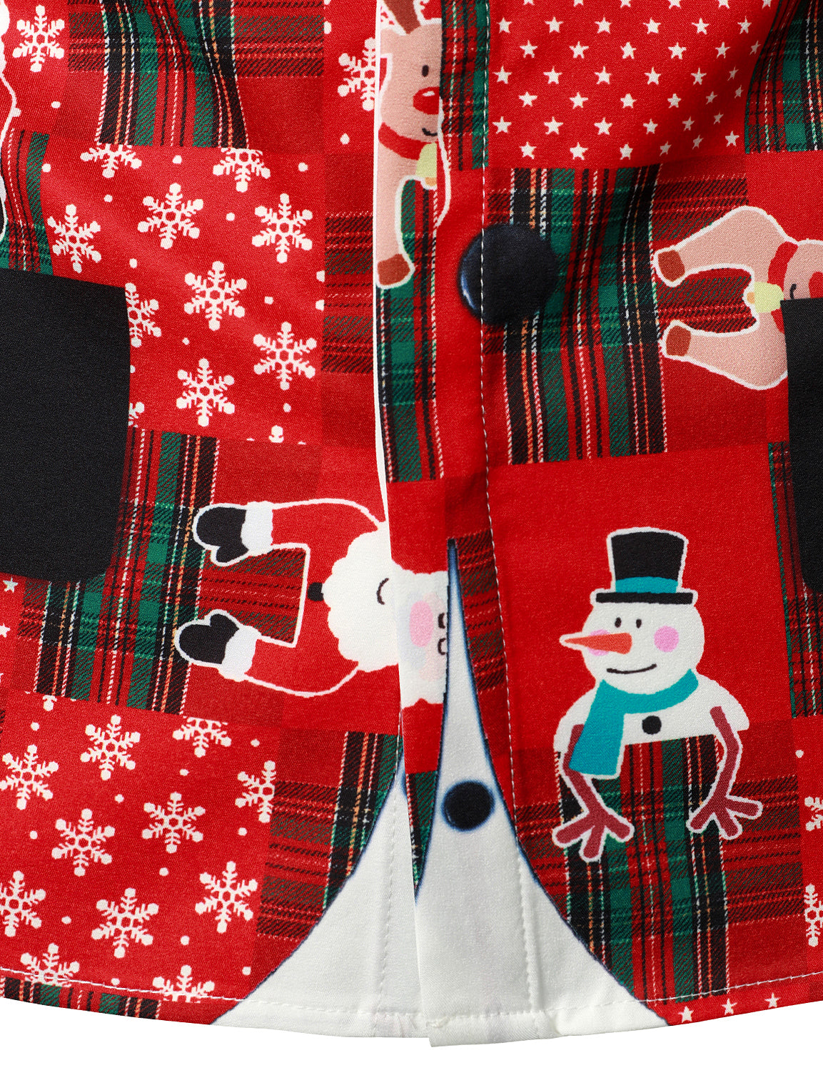 Hunter - Men's Vintage Red Tartan Fun Holiday Grim Christmas Long Sleeve Shirt