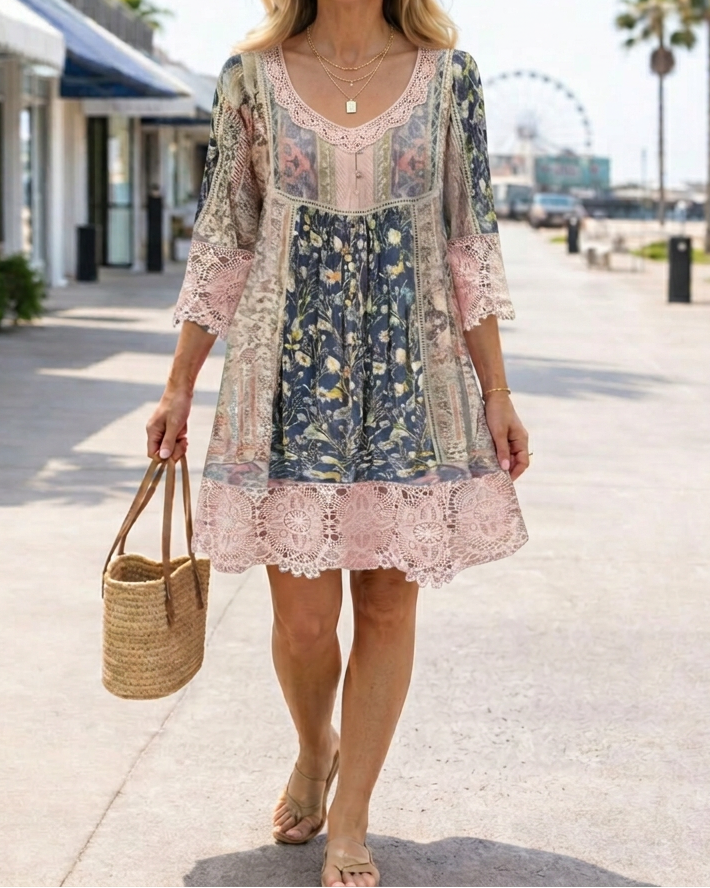 Eliza | Patchwork Lace Detail Dress