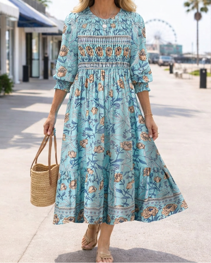 Willow | Floral Smocked Midi Dress