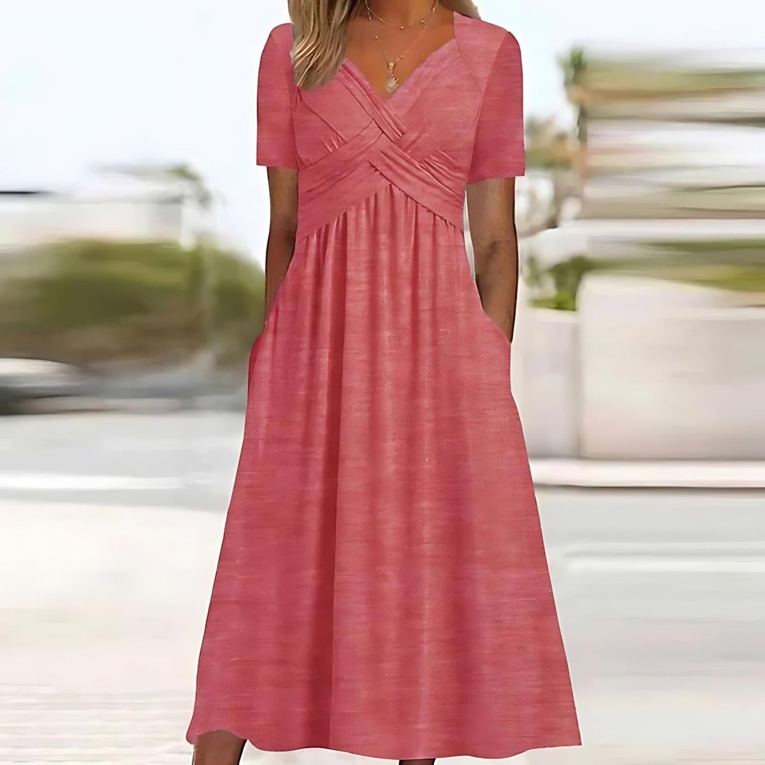 Elisa | Elegant Midi Dress with Flattering Tummy Control