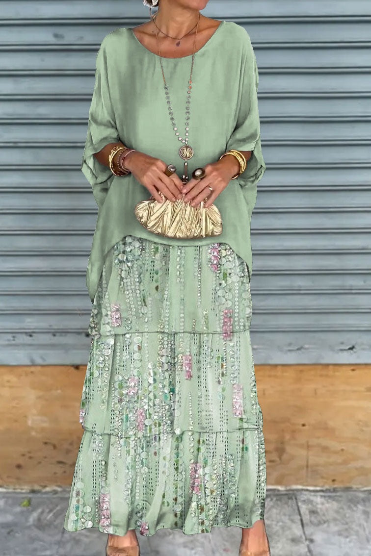 Nora Cape Dress - Light Green