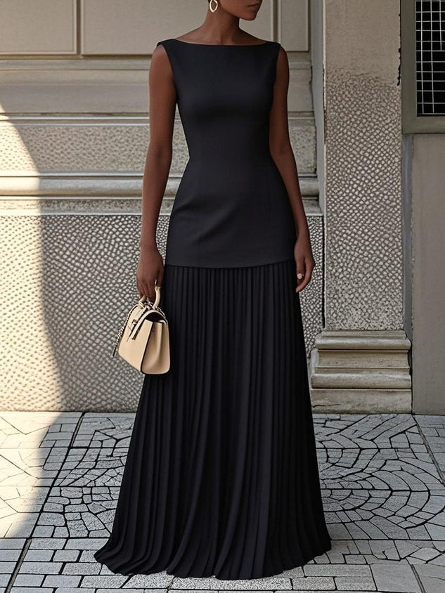 Complete Two-Piece Pleated Sky Blue - Timeless Elegance