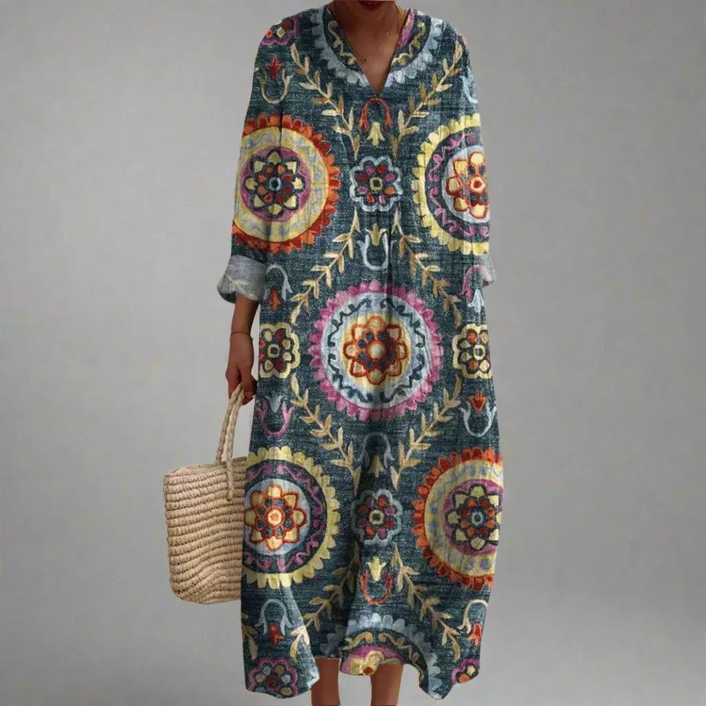 Ava | Geometric Midi Dress