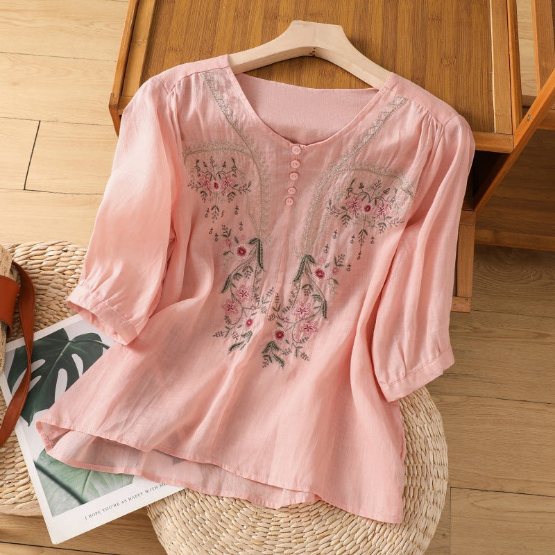 Tamsina – Embroidered Relaxed Blouse