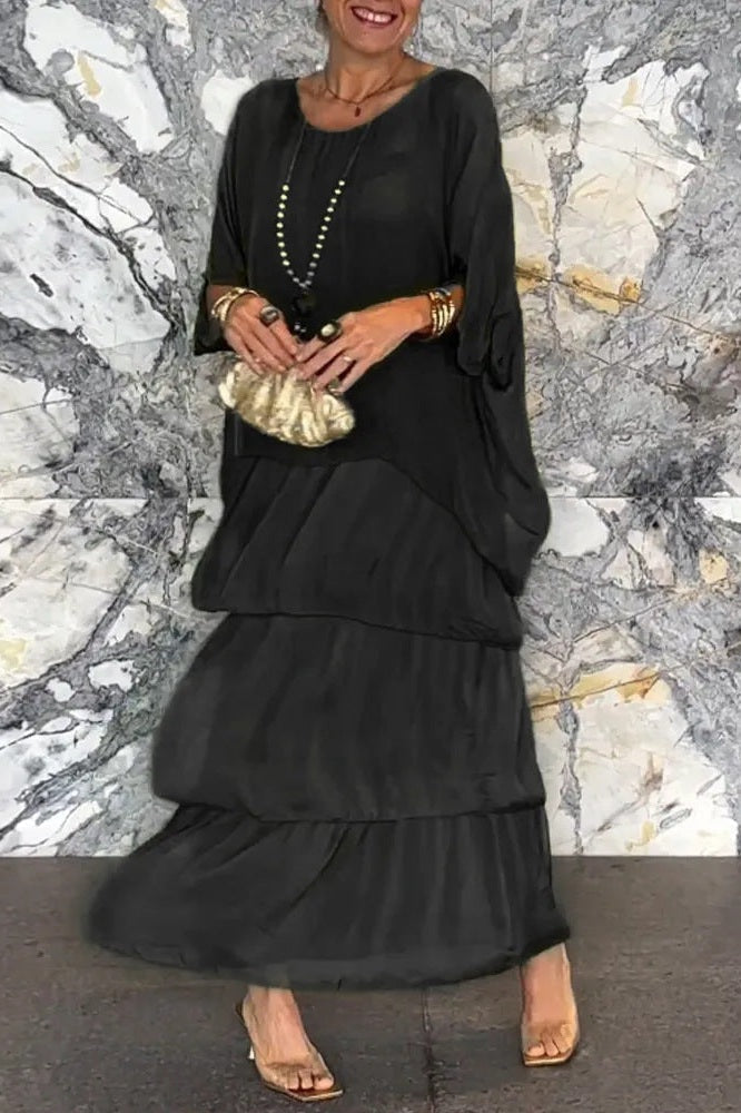 Nora Cape Dress - Black
