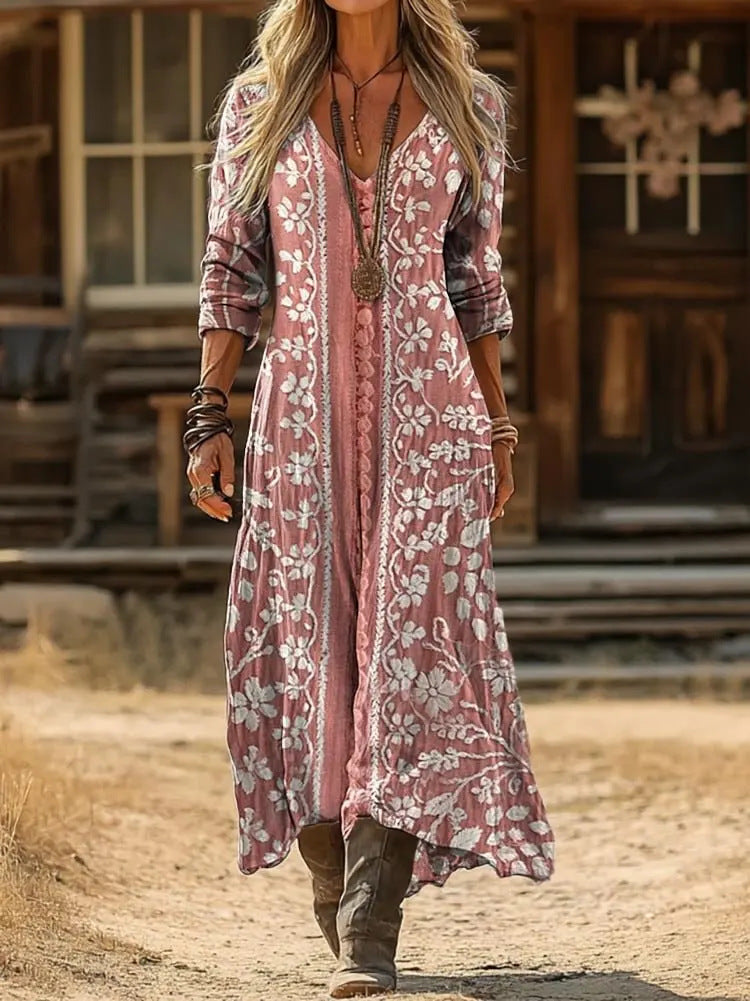 Bella | Long Sleeve Vintage Casual Dress