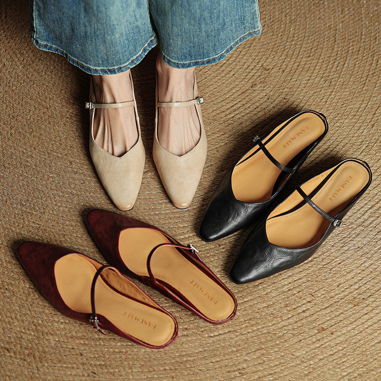 Vintage Leather Mules