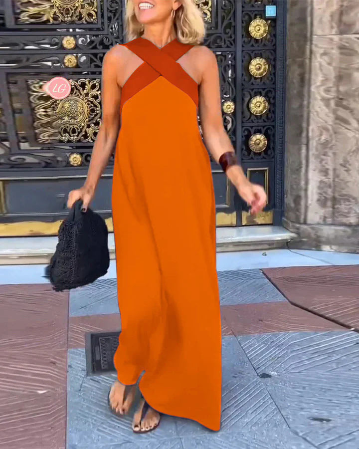 DELPHINE | DRESS WITH CROSS CUT