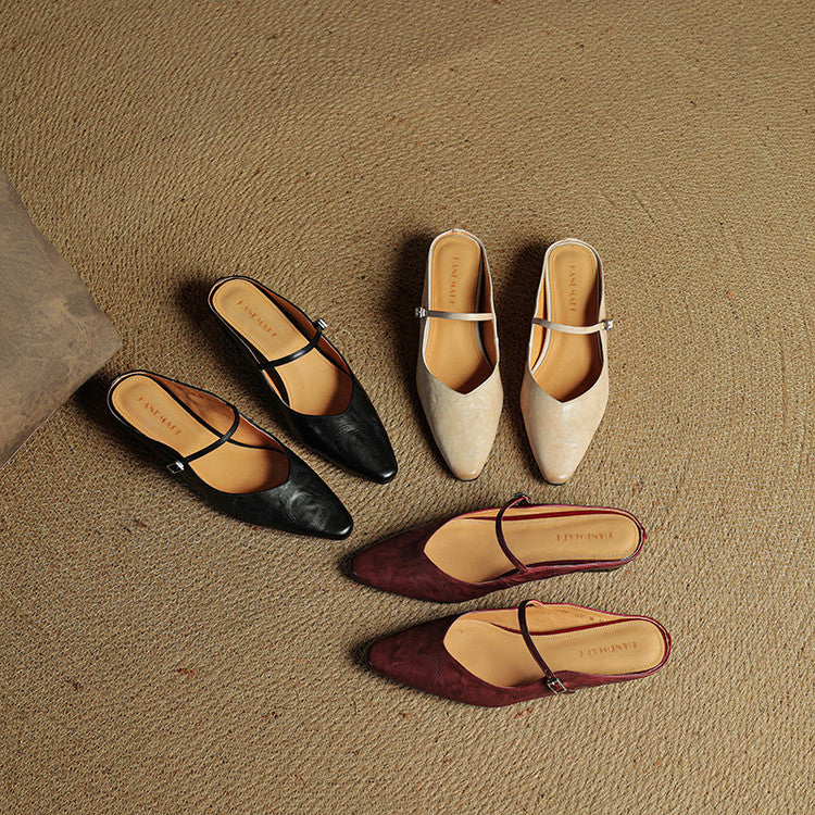 Vintage Leather Mules