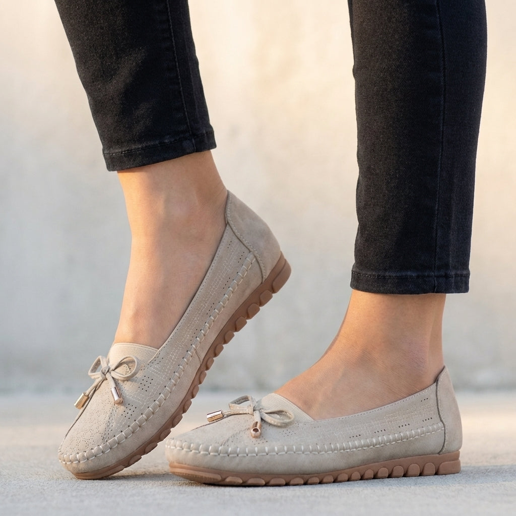 Madison | Women’s Orthopedic Perforated Bow Comfort Loafers