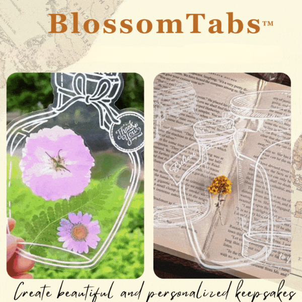 BlossomTabs - Transparent DIY Bookmark Stickers for Book Lovers (20+20 Free)
