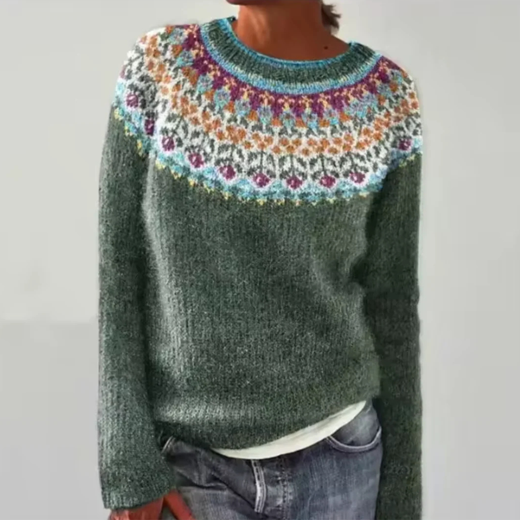 Elżbieta - Retro Scandinavian Knit Sweater
