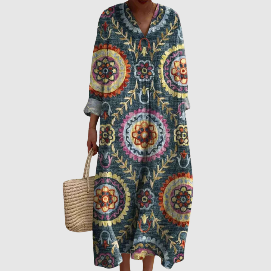 Ava | Geometric Midi Dress