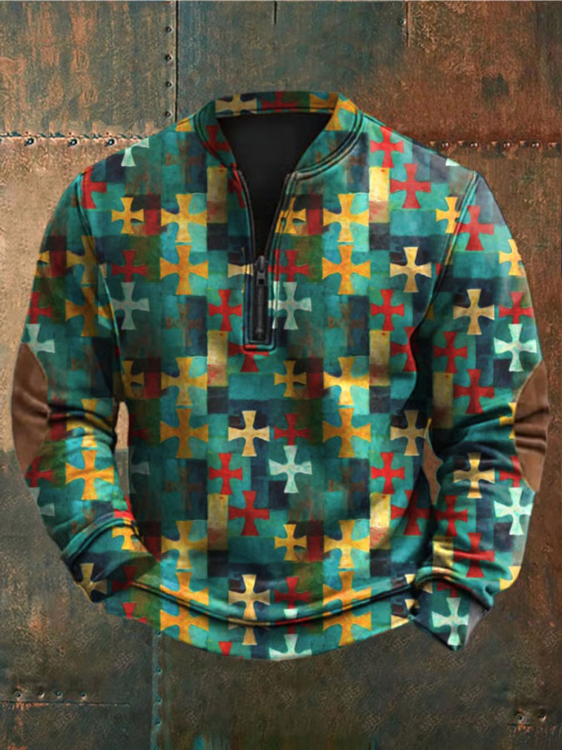 Gaven - Sweater with Geometric Pattern