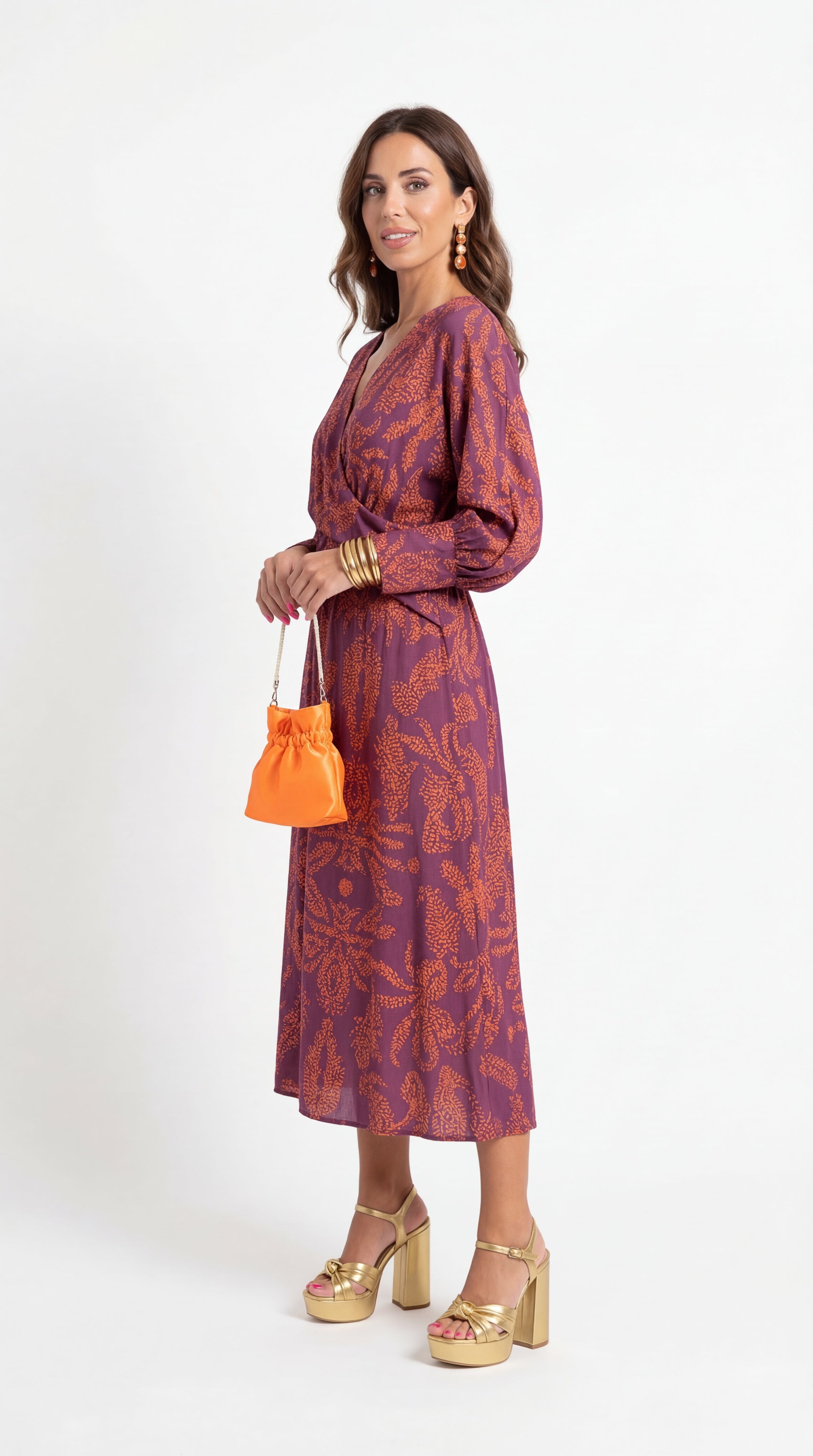 Isadora™ – Elegant Midi Dress with Timeless Charm Print