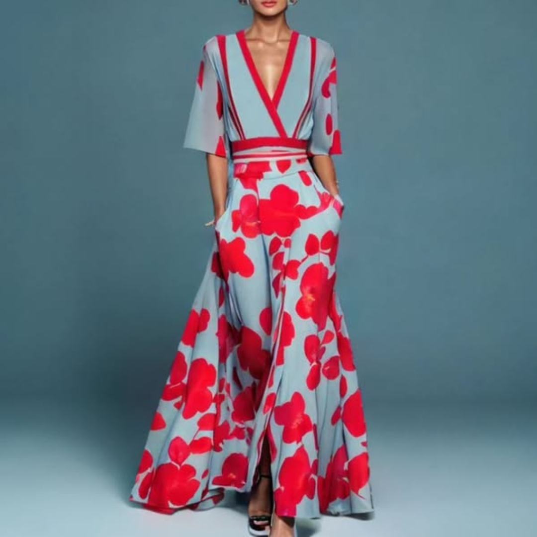 Hazel - Elegant Floral Wrap Dress