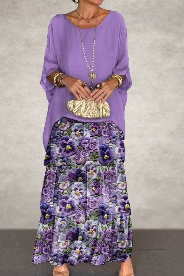 Nora Mantilla Dress - Violet Flower