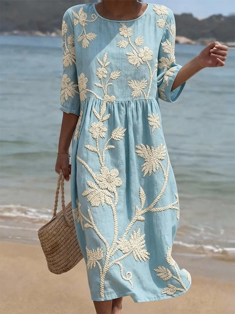 Casual Women's Dress with Floral Print.