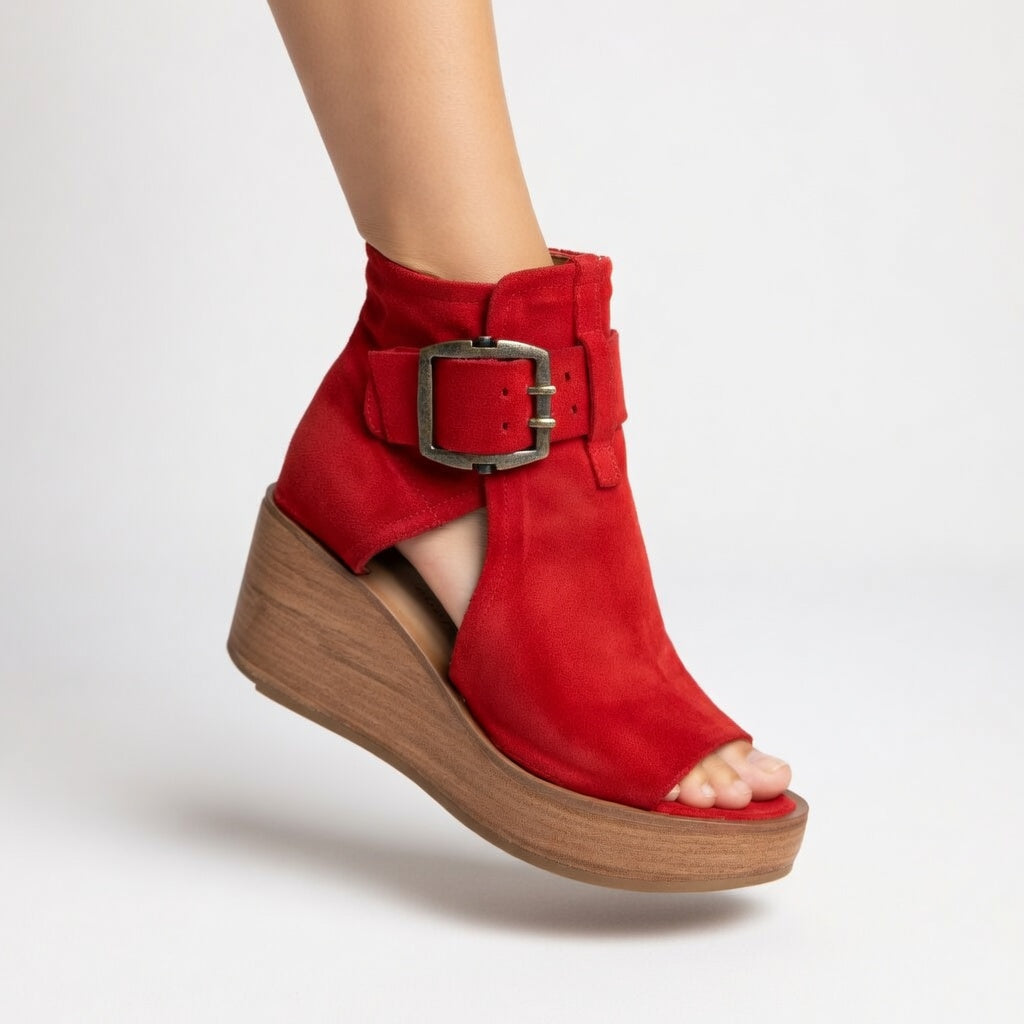Orélisse™ - Open-toe Wedge Booties in Modern Style