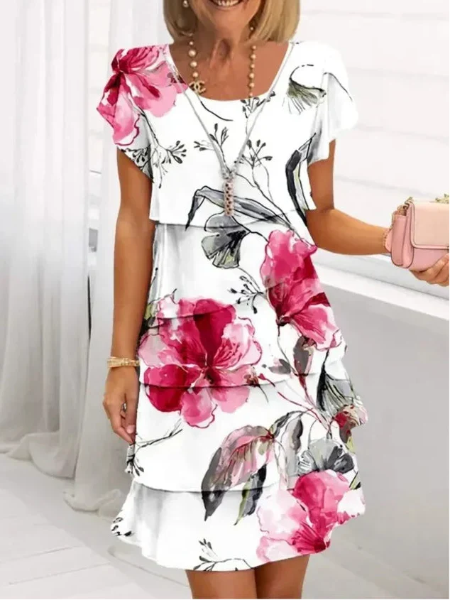Cynthia | Elegant Comfort Ruffled Dress