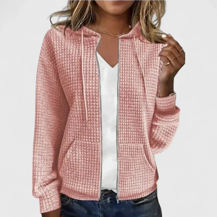 MYRA – QUILTED ZIP-UP HOODIE