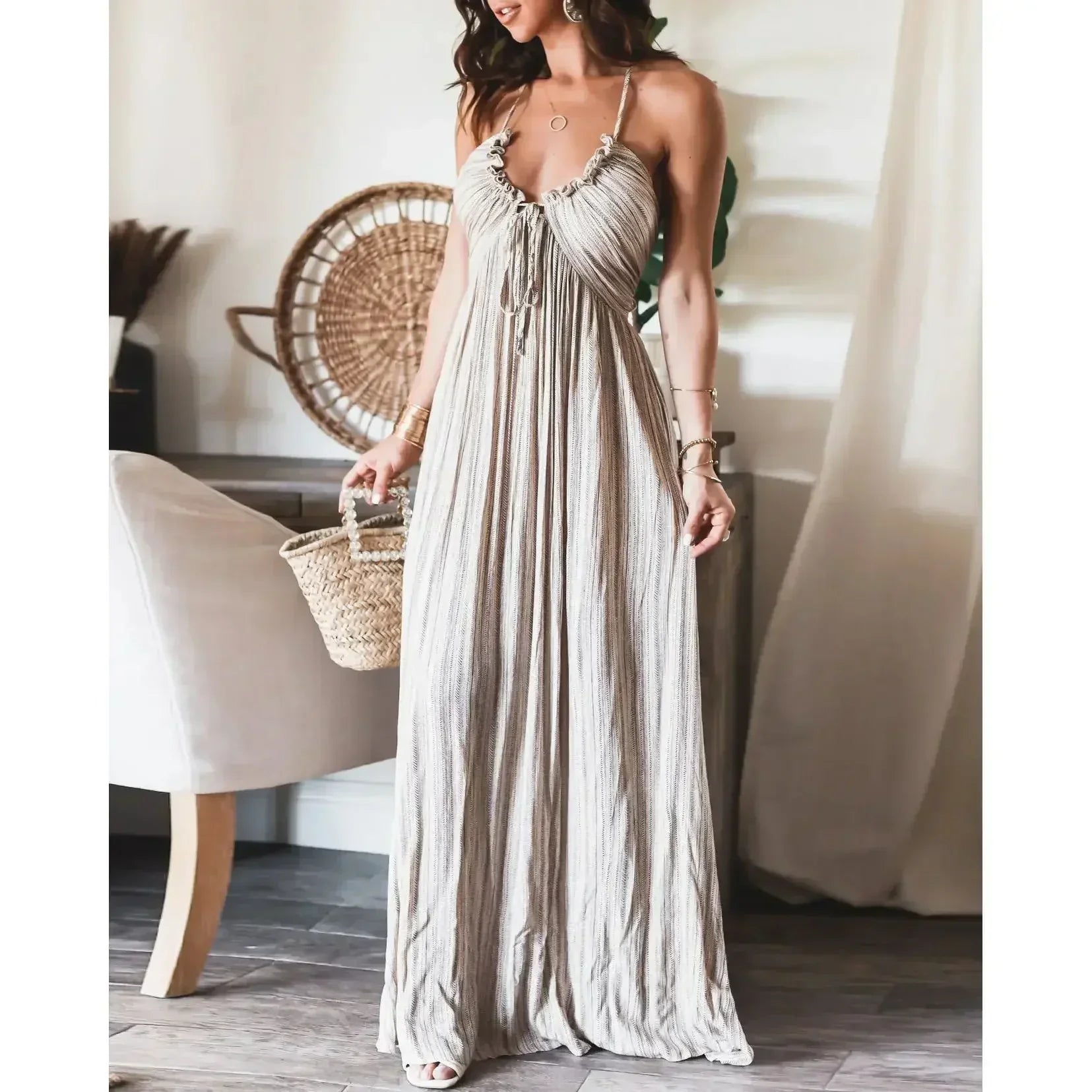 Renly - Sleeveless A-Line Sling Long Dress