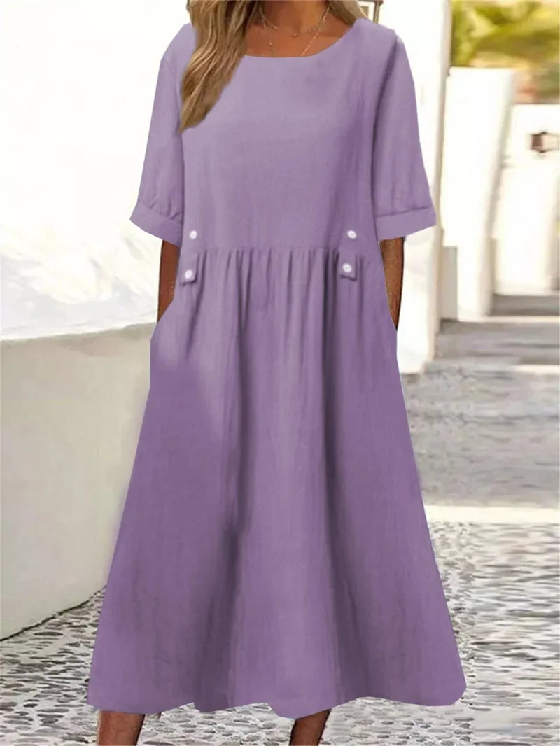 Julia | MIDI DRESS IN STRIPED COTTON WITH CASUAL ELEGANCE