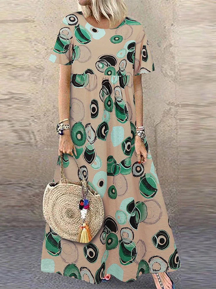 Calista - Vibrant Floral Print Flowing Maxi Dress