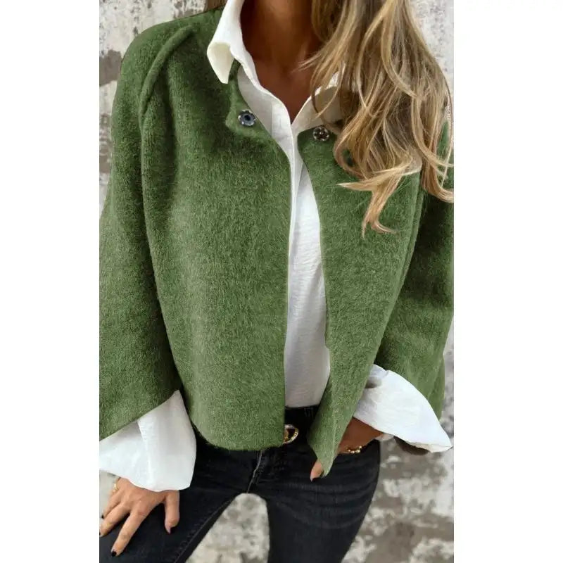 Layla - Wool Cardigan with Round Neck