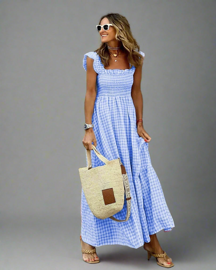 Bertha | Checkered Dress in Retro Style for Elegance & Comfort in Everyday Life