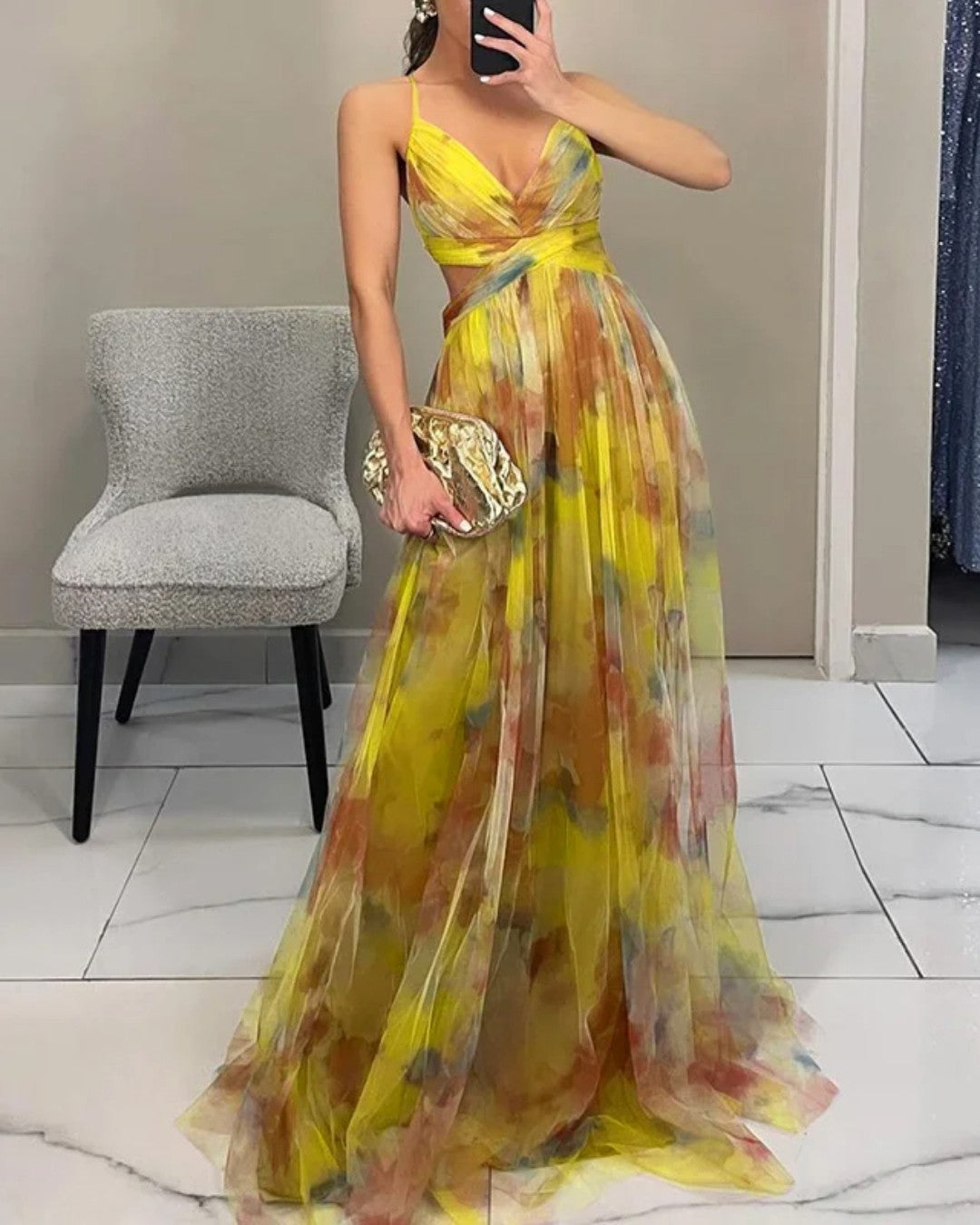 Giselle - Long Dress with Floral Print