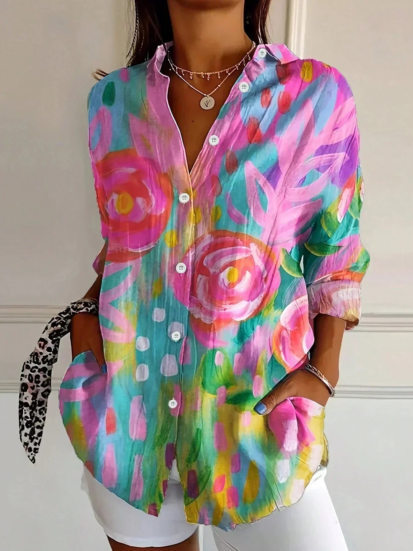 Rina™ | Luxury Floral Button Shirt