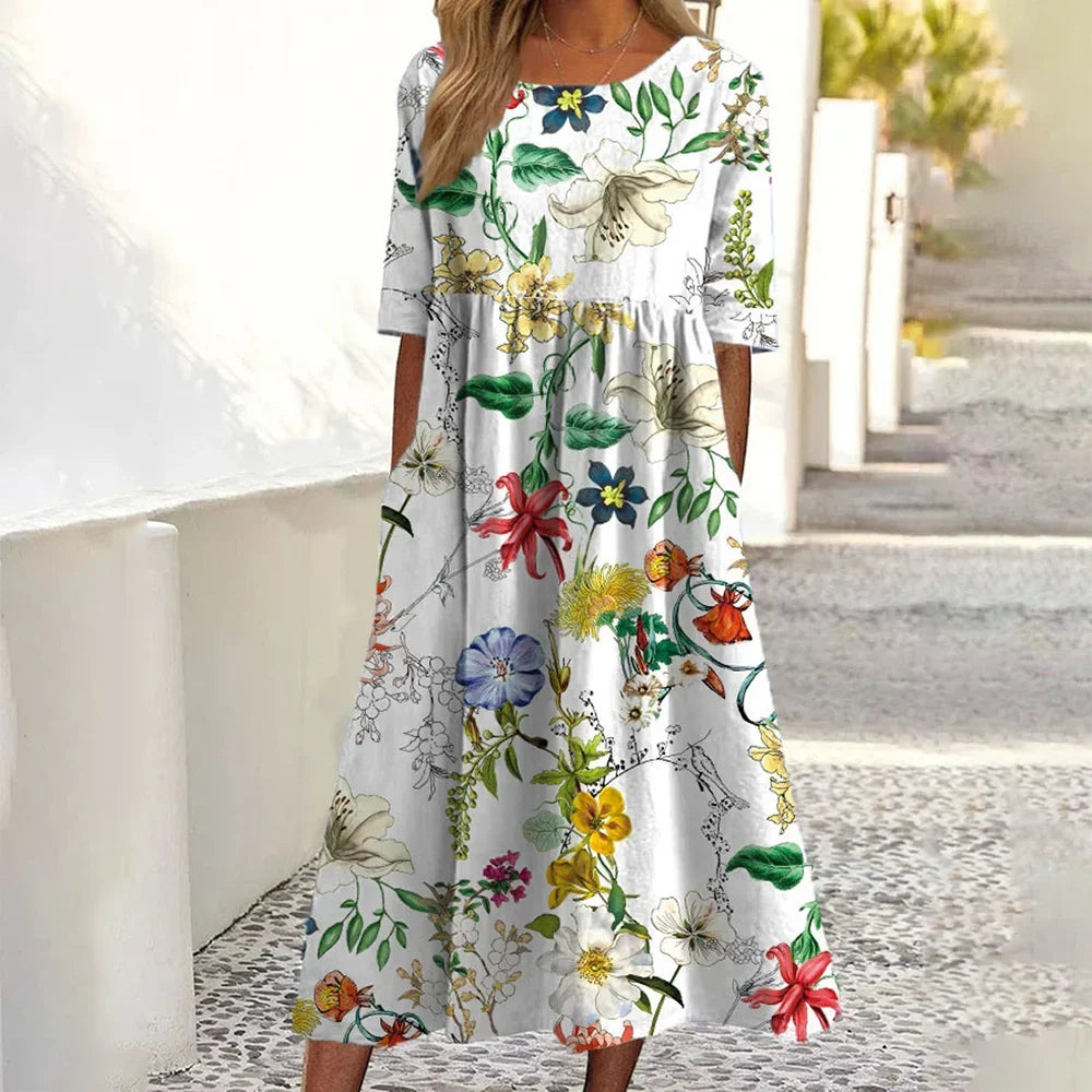 Mirevna - Floral Flowing Maxi Dress